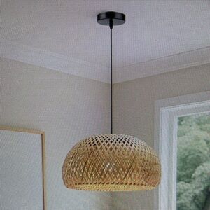 Bamboo Woven Pendant Light NWT